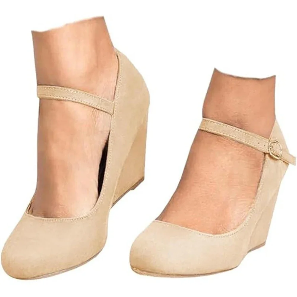 Coutgo Womens Size 7 Tan Faux Suede 3.5